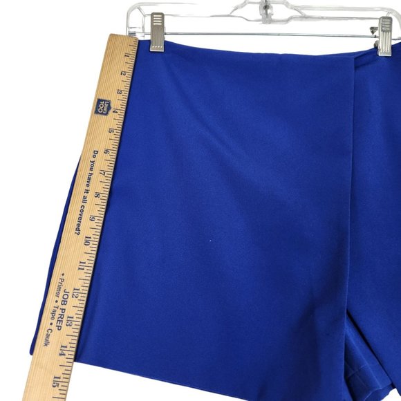 Umgee Womens Skort Size L‎ Blue Asymmetrical Wrap Mini Zip Back Stretch - Picture 7 of 9